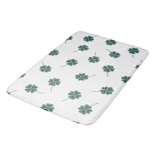 Tapis De Bain Aquarelle verte à quatre feuilles