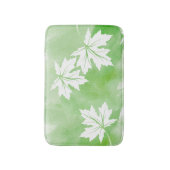 Tapis De Bain Aquarelle verte moderne et feuilles d'érable blanc (Devant (Vertical))