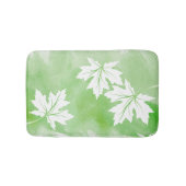 Tapis De Bain Aquarelle verte moderne et feuilles d'érable blanc (Devant)