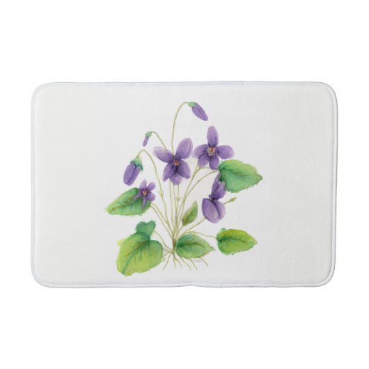 Tapis De Bain Aquarelle Violets sauvages Mat de bain (Devant)