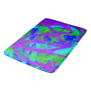 Tapis De Bain Aquarelles Abstraites de Paon