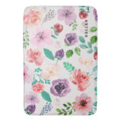 Tapis De Bain Aquarelles colorées modernes Fleurs Motif (devant Vertical)