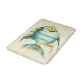 Tapis De Bain Aquarium bleu et jaune Poisson (Angle)