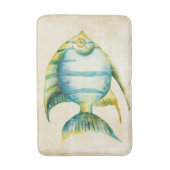 Tapis De Bain Aquarium bleu et jaune Poisson (Devant (Vertical))