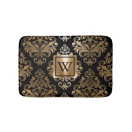 Tapis De Bain Arabes noirs et d'or (Devant)