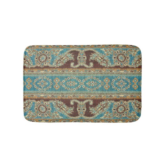 Tapis De Bain Arabesque Fabric Paisley Oriental Design (Devant)
