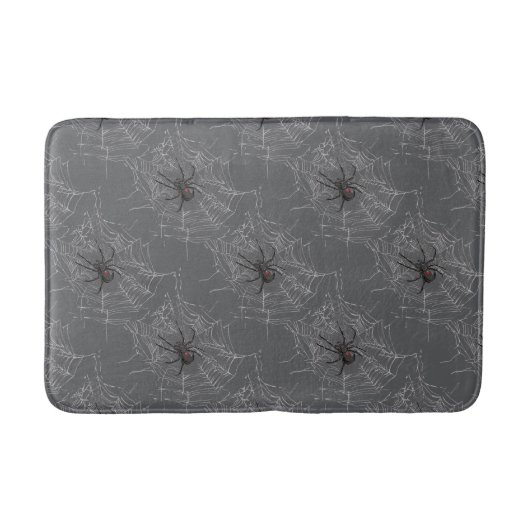Tapis De Bain Araignée Noire Et Araignée De Toile D'Araignée (Devant)