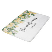 Tapis De Bain Arbre à Citron Jaune Monogrammé (Angle)
