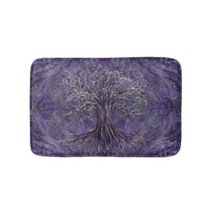 Tapis De Bain Arbre de la vie - améthyste et argent de Yggdrasi
