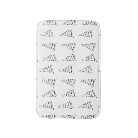 Tapis De Bain Arbre de Noël blanc (Devant (Vertical))
