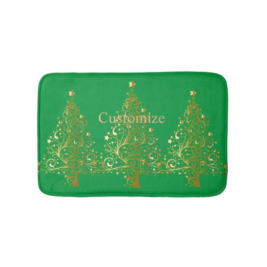 Tapis De Bain Arbre de Noël en or Fantaisie Thunder_Cove (Devant)