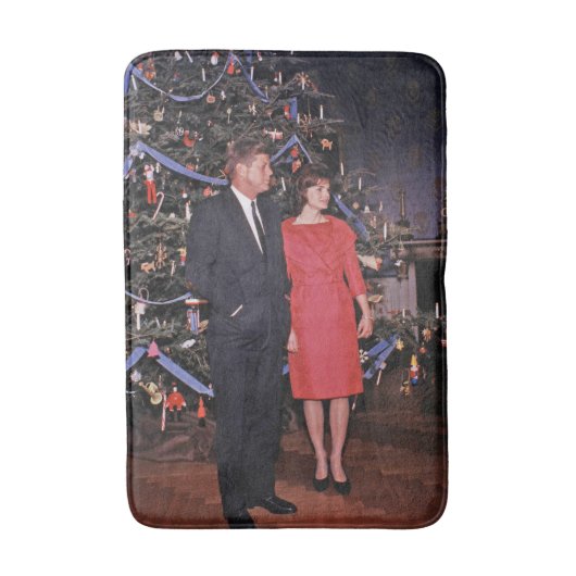 Tapis De Bain Arbre de Noël Président John Kennedy & Jacqueline (Devant (Vertical))