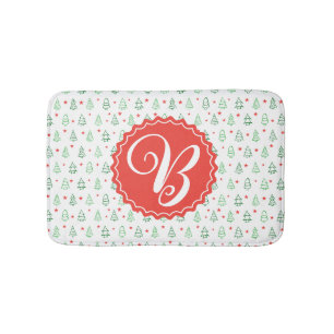 Tapis De Bain Arbre de Noël rouge et vert