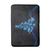 Tapis De Bain arbre de Noël stylisé SlipperyJoe bleu brillant s (Devant (Vertical))