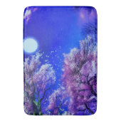 Tapis De Bain Arbre de printemps, lune, ciel bleu. (devant Vertical)