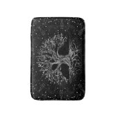 Tapis De Bain Arbre de vie en noir et blanc (Devant (Vertical))