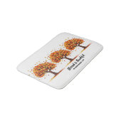 Tapis De Bain Arbres d'automne dorés Joyeux Thanksgiving (Angle)