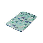 Tapis De Bain Arbres de Noël, arrière - plan bleu (Angle)