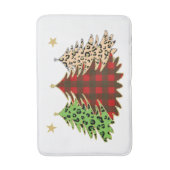 Tapis De Bain Arbres de Noël en Poster de animal rouge, vert et (Devant (Vertical))