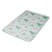 Tapis De Bain Arbres Et Sucres de canne De Noël (Angle)