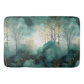 Tapis De Bain Arbres verts en or avec oiseaux Noël (Devant)