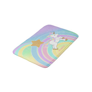Tapis De Bain Arc-en-ciel de licorne magique