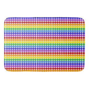 Tapis De Bain arc-en-ciel sur points cercles modernistes du mili