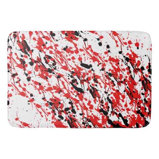 Tapis De Bain Arceau et goutte rouge et noir (Devant)