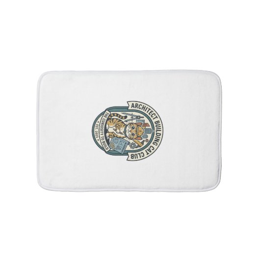 Tapis De Bain Architect Building Cat Cat Graphique Tee Art - Arc (Devant)