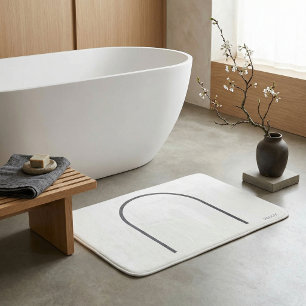 Tapis De Bain Architectural Off-White Fine Line Japandi Minimali