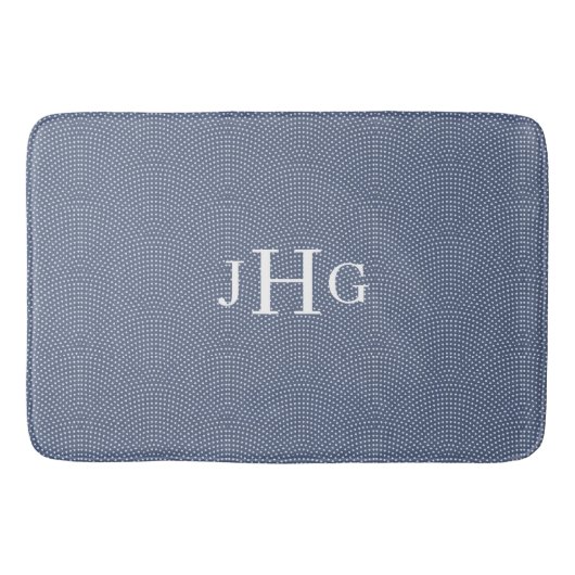 Tapis De Bain Arcs bleus avec points blancs (Devant)