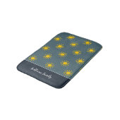Tapis De Bain Ardoise Bleu Sunburst Mat (Angle)