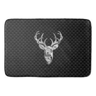Tapis De Bain Argent Deer Buck sur l'impression en fibre de carb