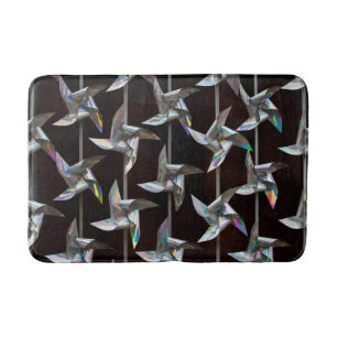 Tapis De Bain Argent iridescente mouvement torsion puissance du