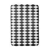 Tapis De Bain Arlequin Motif de diamants noir et blanc (Devant (Vertical))
