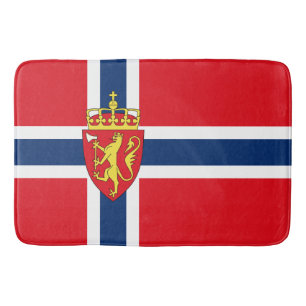 Tapis De Bain Armoiries de la Norvège sur le drapeau de la Norv
