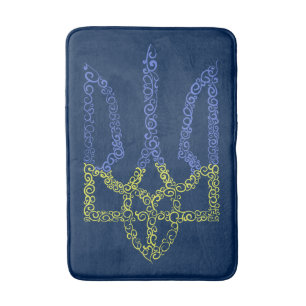 Tapis De Bain Armoiries de l'Ukraine trident motif de la spirale