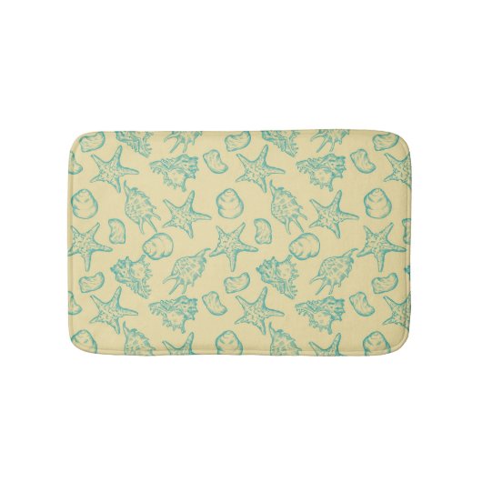 Tapis De Bain Arrière - plan avec des coquilles. Tiré par la (Devant)