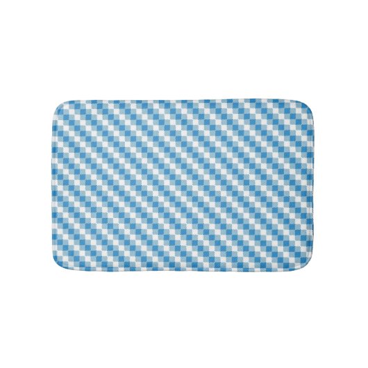 Tapis De Bain arrière - plan Bleu-blanc de carrés (Devant)
