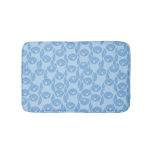 Tapis De Bain Arrière - plan bleu de motif de pingouins