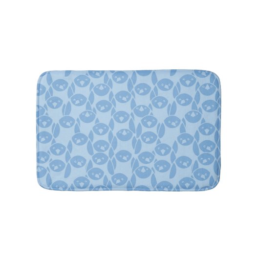 Tapis De Bain Arrière - plan bleu de motif de pingouins (Devant)