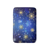 Tapis De Bain Arrière - plan Bleu XMAS avec des flocons de neige (Devant (Vertical))
