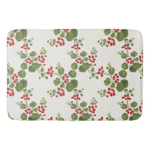 Tapis De Bain Arrière - plan de crèmes de Nasturtium rouge