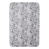 Tapis De Bain arrière - plan de lavande de roses blanches (devant Vertical)