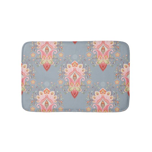 Tapis De Bain Arrière - plan en plumes Paisley Oriental (Devant)