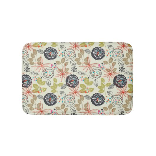 Tapis De Bain Arrière - plan floral 2 (Devant)