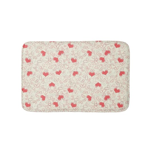 Tapis De Bain Arrière - plan mignon de coeurs (Devant)