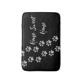 Tapis De Bain Arrière - plan noir Silver Dog Paws Motif d'impres (Devant (Vertical))