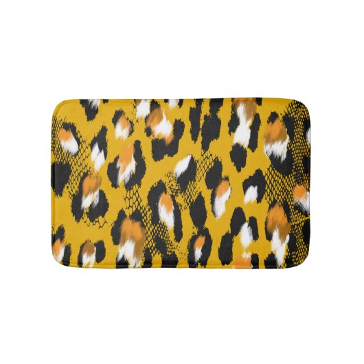 Tapis De Bain Arrière - plan Poster de animal Leopard Texture (Devant)