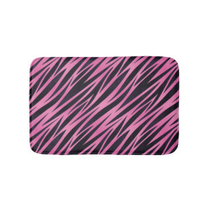 Tapis De Bain Arrière - plan rose de rayure de zèbre